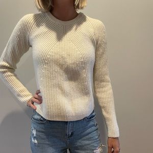 White fitted sweater